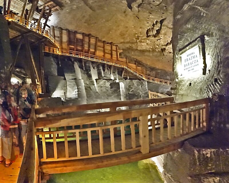 The underground brine lake in the Wieliczka Salt Mine