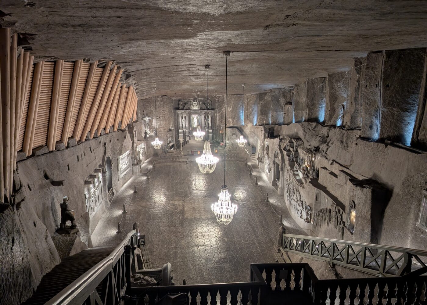The Chapel of St. Kinga, carved from salt in the Wieliczka Salt Mine