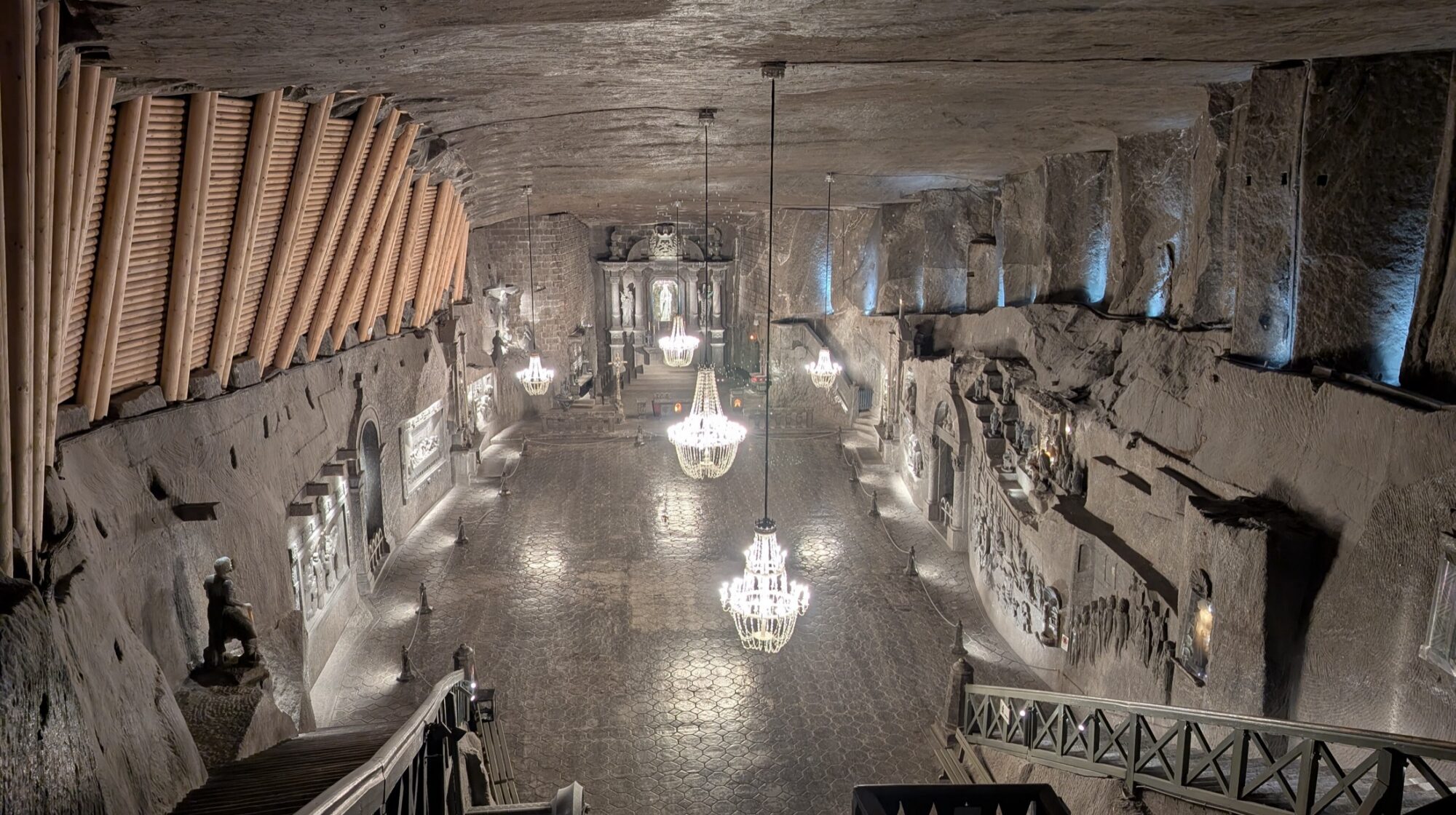 The Chapel of St. Kinga, carved from salt in the Wieliczka Salt Mine